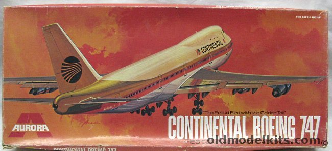 Aurora 1/156 Continental Boeing 747, 379 plastic model kit